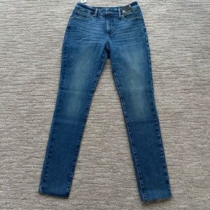 Express Medium Wash Women's Skinny Jeans- Mid Rise Flexx Hyper Stretch